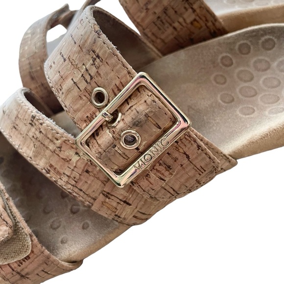 Vionic Skylar Sandals Size 9 Tan and Gold Cord Slide Adjustable Straps - Picture 3 of 10